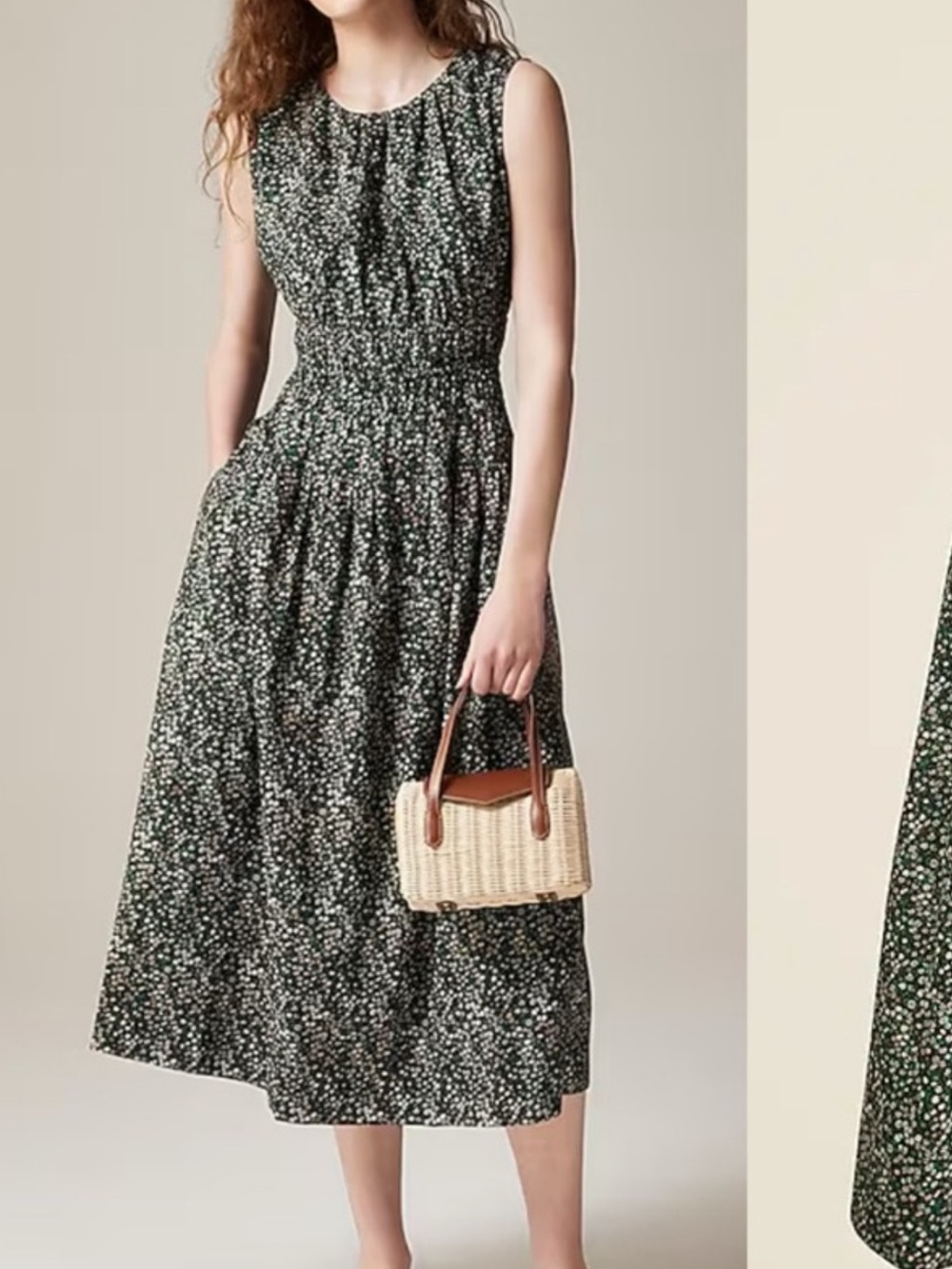 j. Crew Hyacinth Liberty Marguerite  black green floral sleeveless dress size 12
